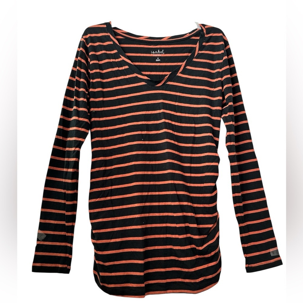 ISABEL Black Stripes Long Sleeves Maternity Medium Top BNWT